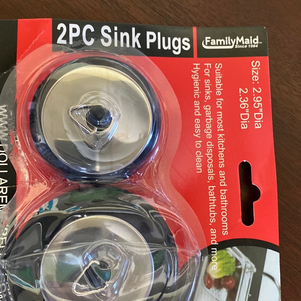 New opened package 2 sink plugs